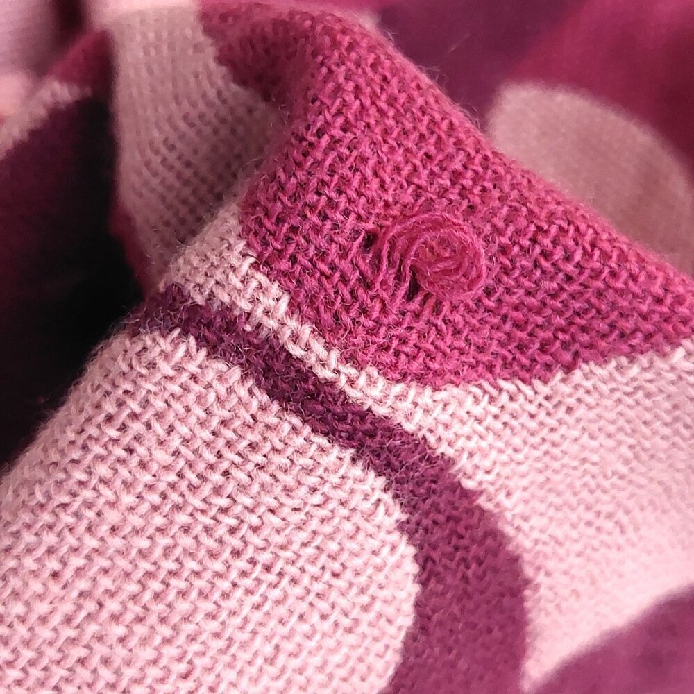 COACH Pink Multi-Color Monogram C Logo Merino Wool Pre-owned Fringed Scarf - Picture 12 of 16